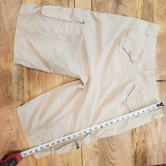 13" Khaki Cargo Shorts (size 36) - Picture 3 of 4